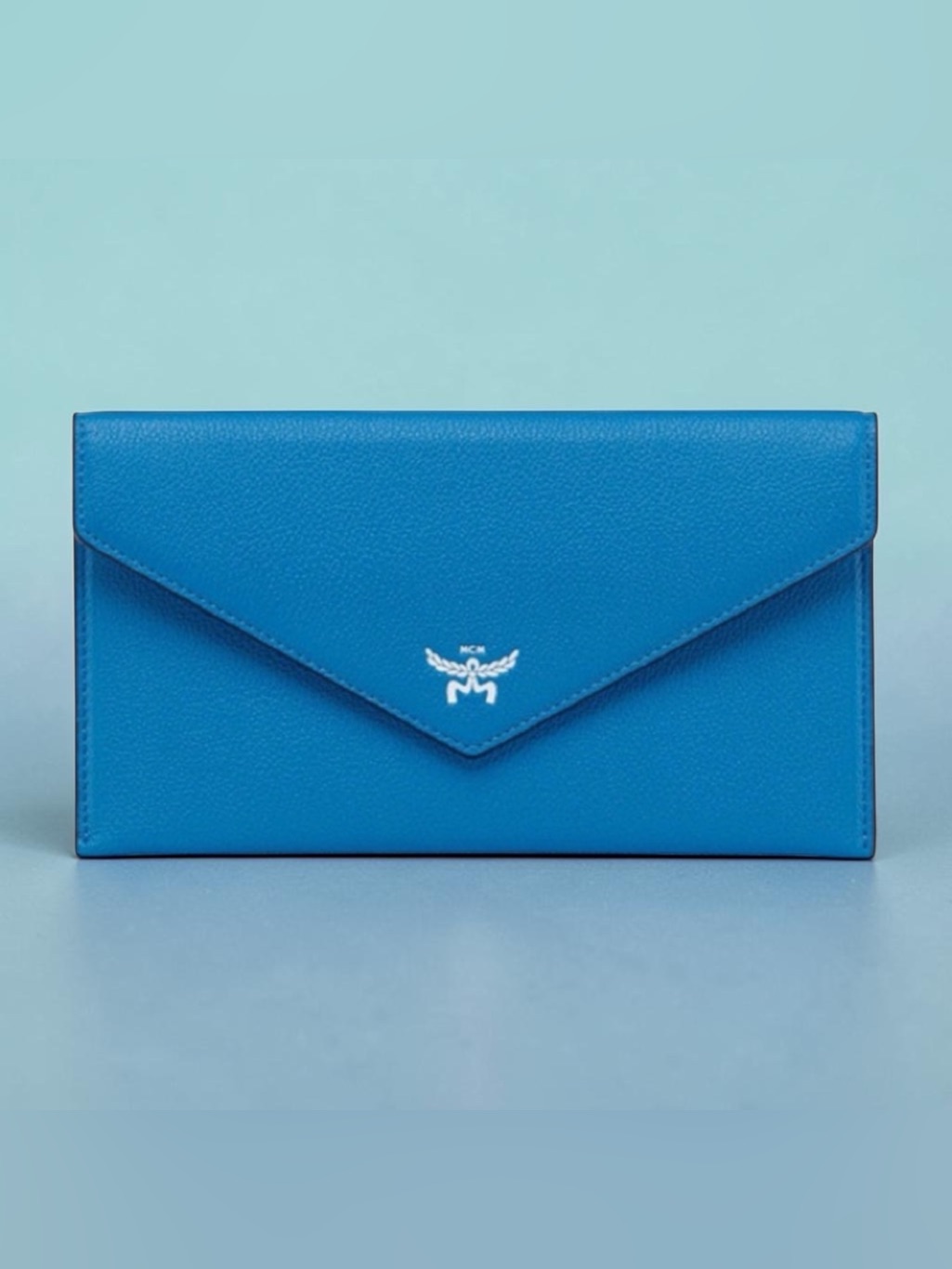 Mcm Blue Himmel Continental Envelope Clutch New
